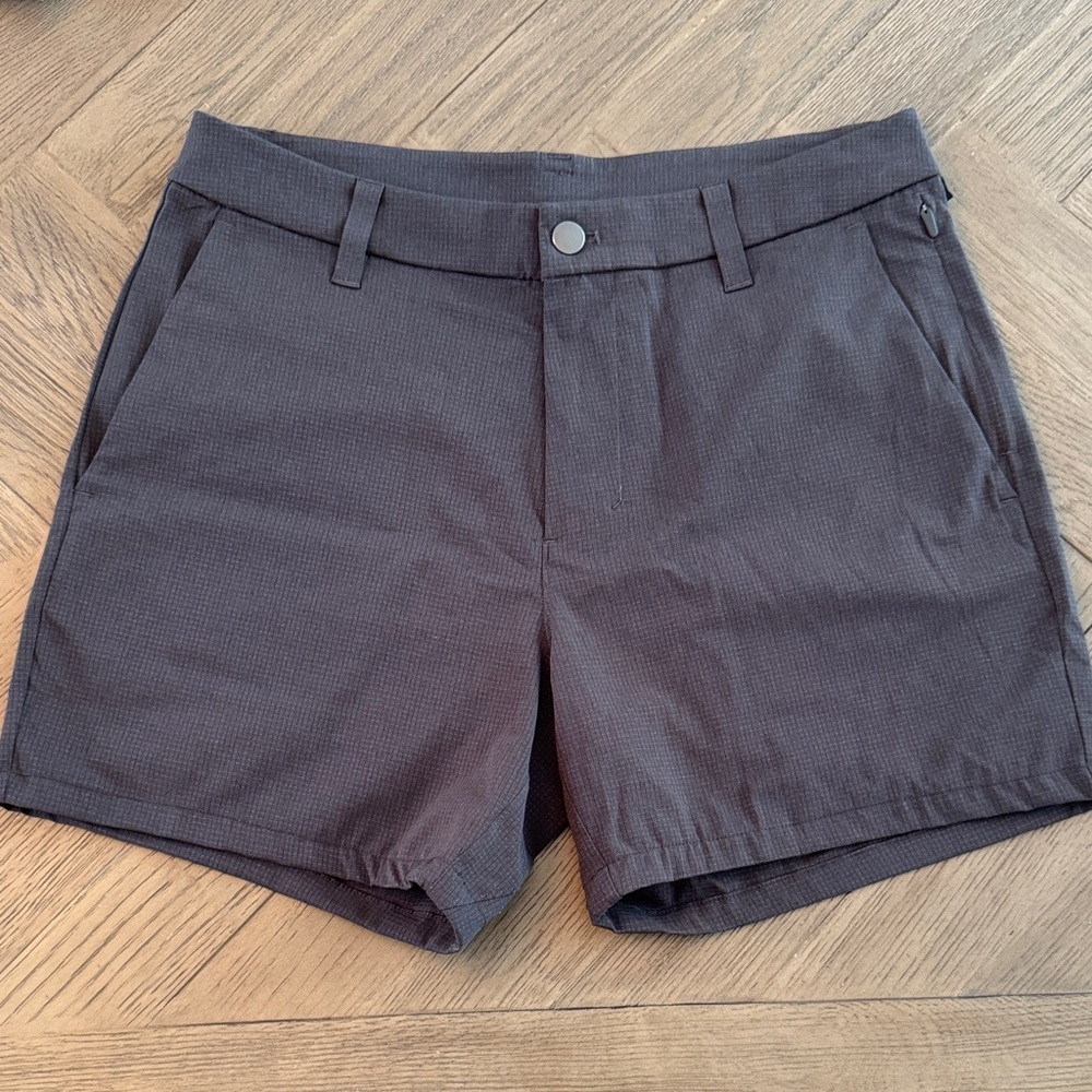 Lululemon Athletica Charcoal Flat Front Shorts